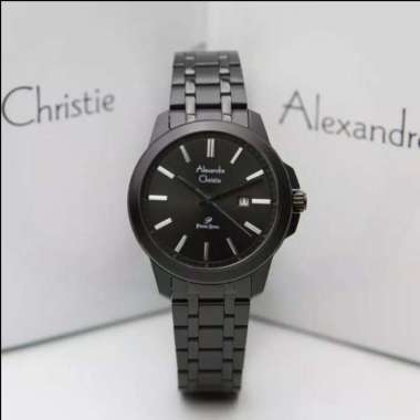 ALEXANDRE CHRISTIE AC 1017 AC1017 WANITA BLACK JARUM SILVER ORIGINAL