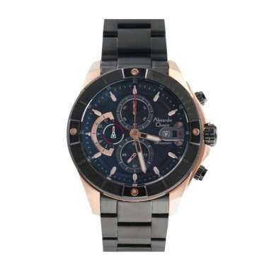 JAM TANGAN PRIA ALEXANDRE CHRISTIE AC 6631 / AC6631 RANTAI ORIGINAL ROSEGOLD BLACK