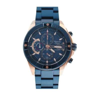JAM TANGAN PRIA ALEXANDRE CHRISTIE AC 6631 / AC6631 RANTAI ORIGINAL ROSEGOLD BLUE