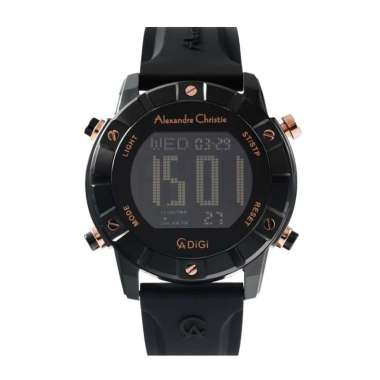 JAM TANGAN PRIA ALEXANDRE CHRISTIE AC 9373 / AC9373 RUBBER ORIGINAL BLACK LIST RG
