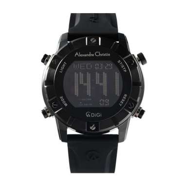 JAM TANGAN PRIA ALEXANDRE CHRISTIE AC 9373 / AC9373 RUBBER ORIGINAL FULL BLACK