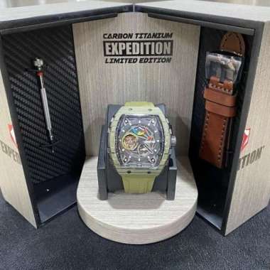 JAM TANGAN PRIA EXPEDITION E 6782 TITANIUM LIMITED EDITION ORIGINAL BLACK GREEN