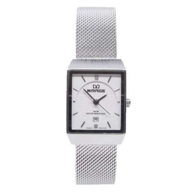 JAM TANGAN WANITA MIRAGE 8669 SILVER WHITE ORIGINAL