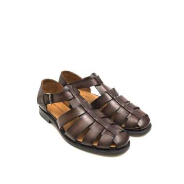 FINNO BROWN Sandal Kulit Pria Fisherman by Mario Minardi 43