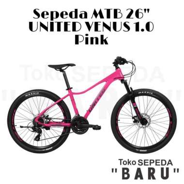 TB - Sepeda MTB UNITED VENUS 1.0 Ukuran 26 Inch NEW Pink
