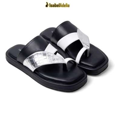Sendal Jepit QUESO Sandal Platform Wanita Hitam Latte 37 HITAM