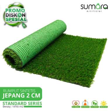 Karpet Rumput Sintetis Jepang 2 cm Sumara Artificial - Standar, Lebar 1x0,5m Meteran 1x1m Standar