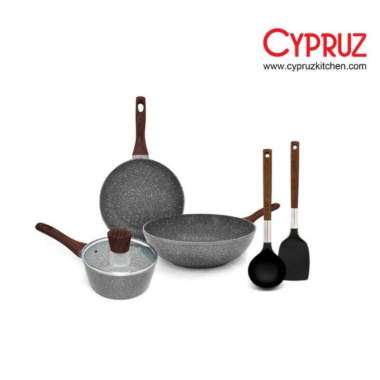 Cypruz Marble Set PI-0900 / 6 Pcs Convenience Set Marble Cookware