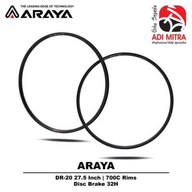 Araya Rims Sepeda DR20 700C / 27.5 Inch Disc Brake 32H Velg Sepeda 700C