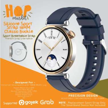 HOP Silikon Strap 18mm for Huawei Watch GT6 GT5 GT4 41mm / Garmin Forerunner 265s 255s Venu 2S 3S Mo