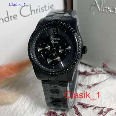 Original 100%!! Alexandre Christie Wanita AC 2827 / AC2827 Full Black Garansi Resmi 1 Tahun