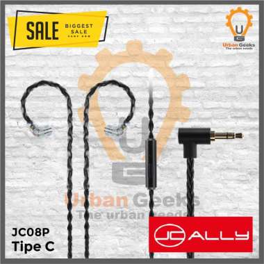 JC Ally Jcally JC08 Black (MIC) 8 Core Copper cable upgrade for Earphone KZ, Ukuran JC80S QDC 0.75mm