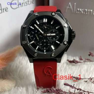Original 100%!! Alexandre Christie Wanita AC 9601 AC9601 Rubber Black Red Garansi Resmi 1 Tahun