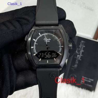 Original 100%!! Jam Alexandre Christie Pria AC 9390 AC9390 Full Black Garansi Resmi 1 Tahun