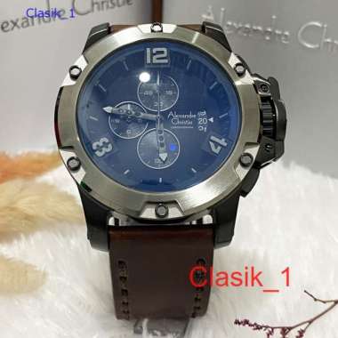 Original 100%!! Jam Alexandre Christie Pria AC 6295 AC6295 Grey Brown Kulit Garansi Resmi 1 tahun