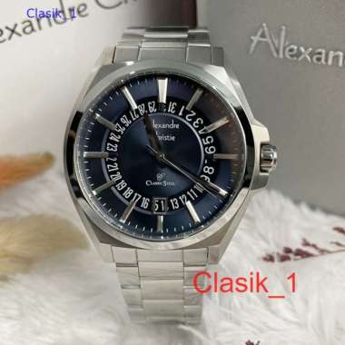 Original 100%!! Jam Alexandre Christie Pria AC 8688 AC8688 Silver Blue Garansi Resmi 1 tahun