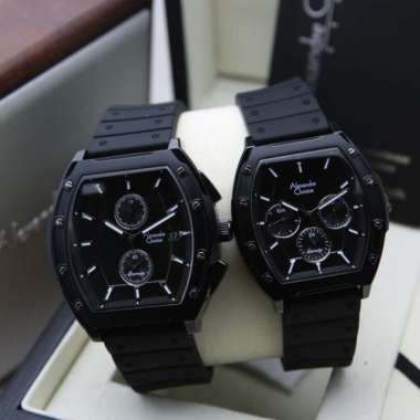 JAM SEPASANG ALEXANDRE CHRISTIE AC 6628 FULL BLACK ORIGINAL