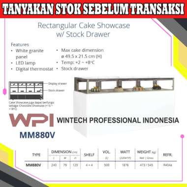 Gea MM880V White Marble Drawer Style Cake Showcase / Showcase Kue Laci - Pemajang Kue & Coklat - Put