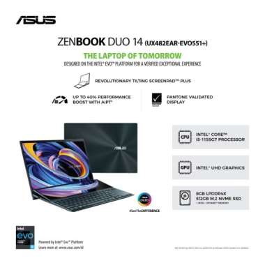 ASUS ZenBook Duo 14 UX482EAR-EVO551+ - Celestial Blue