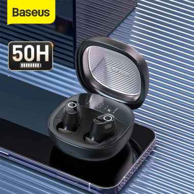 BASEUS WM02 PLUS TWS HEADSET BLUETOOTH EARPHONE MINI EARBUDS HANDSFREE White