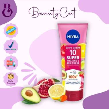 NIVEA EXTRA BRIGHT 10 SUPER VITAMIN & SKIN FOOD SERUM 180ML | NIVEA BODY SERUM