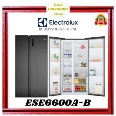 KULKAS ELECTROLUX ESE6600A-B KULKAS SIDE BY SIDE INVERTER ESE6600AB ESE6600 ESE 6600 A B KULKAS SIDE