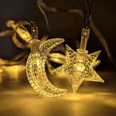 Scoop Dekorasi Islami Lebaran / Ramadhan Lampu LED Bulan Bintang 65240201