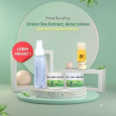 Larissa Paket Hemat Cream Green Tea Extract + Acne Lotion + Hair Treatment Serum