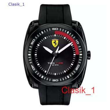 Original 100%!! FERRARI 0830319 - Jam Tangan Pria - Rubber - Hitam Garansi Resmi 2 Tahun