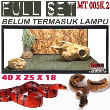 MT005K2 TERRARIUM AQUARIUM KANDANG REPTILE ULAR BALL PHYTON CORN SNAKE MILKSNAKE ENCLOSURE FULL SET