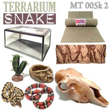 MT005K2 TERRARIUM AQUARIUM KANDANG REPTILE ULAR BALL PHYTON CORN SNAKE MILKSNAKE ENCLOSURE FULL SET