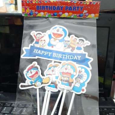 Hiasan kue ultah lucu gambar kartun DORAEMON