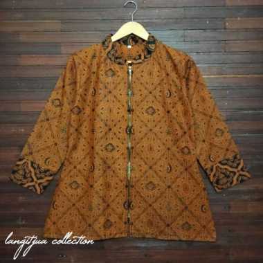 BAJU BATIK SOGAN SOLO | ATASAN BLUS BATIK WANITA BUSUI FRIENDLY XXXL Sidomukti