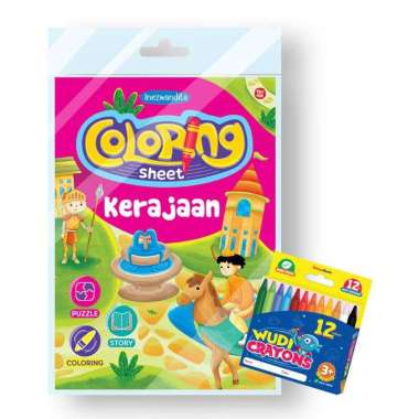 Buku Mewarnai Anak Coloring Sheet Bonus Cryon Kerajaan