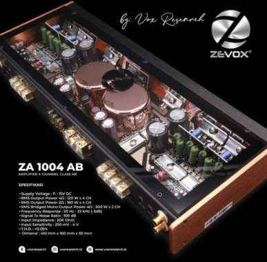 POWER AMPLIFIER MOBIL ZEVOX ZA 1004 AB 4 CLASS AB BY FOX