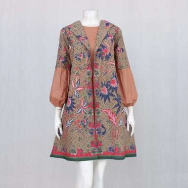 TUNIK PERTIWI 04 | LANGITJUA BATIK SOLO - ATASAN BATIK WANITA NEW GALIH AYU XXL Mukti Coklat