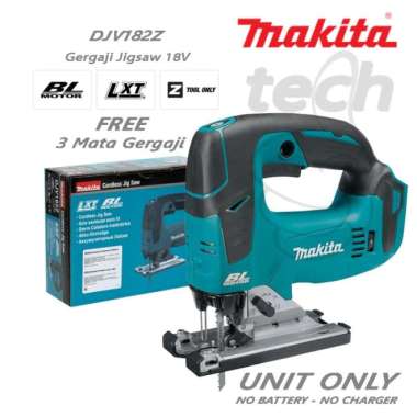 Mesin Gergaji Cordless Jigsaw Baterai Makita DJV182Z - Unit Only