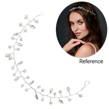Febby Crystal Pearl Headpiece Hairpiece Hiasan Rambut Hijab Friendly Hairpiece Pesta