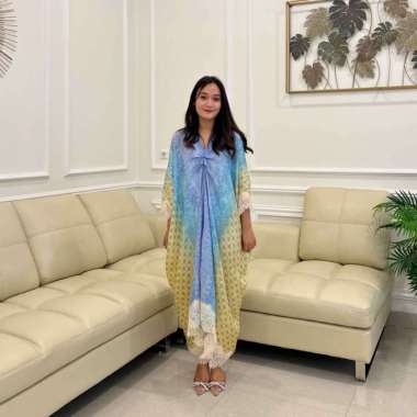 Lausboutique Kaftan Lace Viscose-Seri Gradasi-Kaftan Batik Wanita Ramadhan Aqua