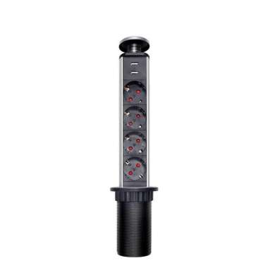 Stop Kontak Tanam Meja Pop Up Electric Plug Socket with USB Port CF2US Stop Kontak Karakter T Coloka