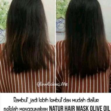 Natur Hair Mask Olive Oil & Vitamin E (Rambut di Warnai) 15ml