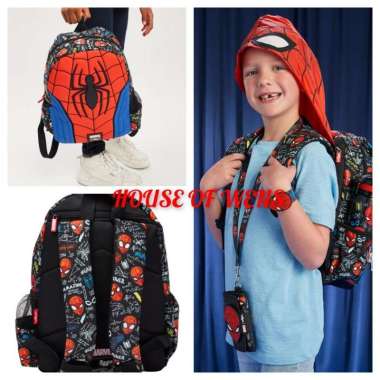 SMIGGLE SPIDER-MAN JUNIOR HOODIE BACKPACK ORIGINAL - TAS SMIGGLE