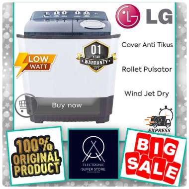 MESIN CUCI LG P8000N P 800 NONP SUPER ROLLER JET PULSATOR WIND DRY SPIN TWIN TUB LG SUPER LOW WATT