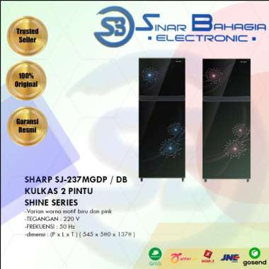 SHARP SJ-237MGDP / DB KULKAS 2 PINTU SHINE (NEW) (KHUSUS BANDUNG)