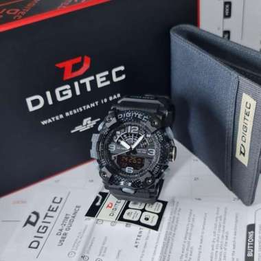 Jam Tangan Pria Digitec 2118 Bonus Dompet DG 2118 Original Hitam