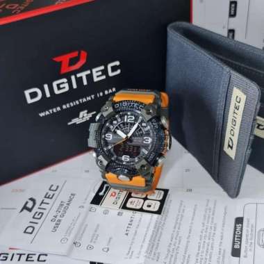 Jam Tangan Pria Digitec 2118 Bonus Dompet DG 2118 Original Orange