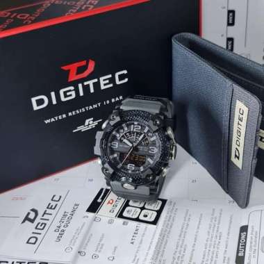 Jam Tangan Pria Digitec 2118 Bonus Dompet DG 2118 Original Hitam ABu