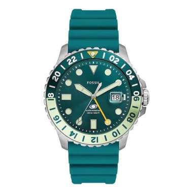 Jam Tangan Pria FOSSIL FS5992 Blue GMT Oasis Silicone Original
