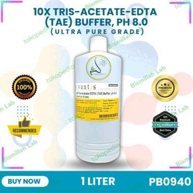 10X Tris-Acetate-EDTA (TAE) Buffer, pH8.0, Ultra Pure Grade, 1 Liter