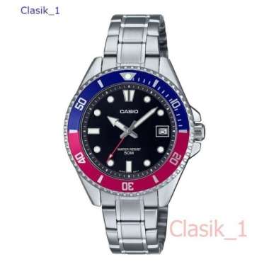Original 100%!! Casio MDV-10D-1A3VDF Marlin Duro 50m Pepsi Stainless